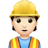 Construction Worker: Light Skin Tone Emoji 👷🏻 image - Apple style
