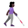 Woman With White Cane Facing Right: Dark Skin Tone Emoji 👩🏿‍🦯‍➡️ image - Microsoft Classic 2D style