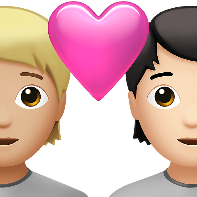 Couple With Heart: Person, Person, Medium-Light Skin Tone, Light Skin Tone