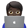 Technologist: Dark Skin Tone Emoji 🧑🏿‍💻 image - Apple style