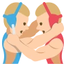 People Wrestling: Medium-Light Skin Tone Emoji 🤼🏼 image - EmojiTwo style