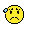 Anxious Face With Sweat Emoji 😰 image - OpenMoji style