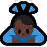 Person Bowing: Dark Skin Tone Emoji 🙇🏿 image - Microsoft Windows 10 Segoe UI Emoji style