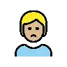 Person Frowning: Medium-Light Skin Tone Emoji 🙍🏼 image - OpenMoji style