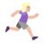 Woman Running Facing Right: Medium-Light Skin Tone