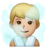 Man In Steamy Room: Medium-Light Skin Tone Emoji 🧖🏼‍♂️ image - Samsung style