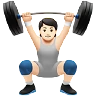 Person Lifting Weights: Light Skin Tone Emoji 🏋🏻 image - Apple style