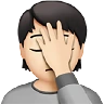 Person Facepalming: Light Skin Tone Emoji 🤦🏻 image - Apple style