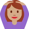 Woman Gesturing Ok: Medium Skin Tone Emoji 🙆🏽‍♀️ image - Twitter / X (Twemoji) style