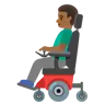 Man In Motorized Wheelchair: Medium-Dark Skin Tone Emoji 👨🏾‍🦼 image - Google Noto Color style