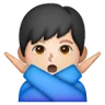 Man Gesturing No: Light Skin Tone Emoji 🙅🏻‍♂️ image - Samsung style