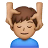 Man Getting Massage: Medium Skin Tone Emoji 💆🏽‍♂️ image - Samsung style