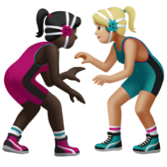 Women Wrestling: Dark Skin Tone, Medium-Light Skin Tone
