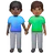 Men Holding Hands: Dark Skin Tone, Medium-Dark Skin Tone