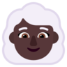 Woman: Dark Skin Tone, White Hair Emoji 👩🏿‍🦳 image - Microsoft Classic 2D style