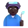 Factory Worker: Dark Skin Tone Emoji 🧑🏿‍🏭 image - Microsoft 3D Fluent style