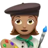 Woman Artist: Medium Skin Tone Emoji 👩🏽‍🎨 image - Apple style