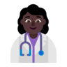 Woman Health Worker: Dark Skin Tone Emoji 👩🏿‍⚕️ image - Microsoft Classic 2D style