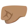 Left-Facing Fist: Medium Skin Tone Emoji 🤛🏽 image - Google Noto Color style
