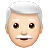 Man: Light Skin Tone, White Hair