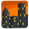 黄昏时的城市景观 Emoji 🌆 image - Facebook Messenger (2016) style