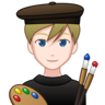 Man Artist: Light Skin Tone Emoji 👨🏻‍🎨 image - Emojidex style