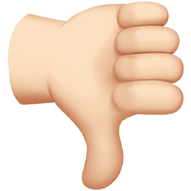 Thumbs Down: Light Skin Tone