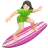 Woman Surfing: Light Skin Tone