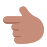 Backhand Index Pointing Left: Medium Skin Tone Emoji 👈🏽 image - Microsoft Classic 2D style
