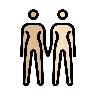Women Holding Hands: Medium-Light Skin Tone, Light Skin Tone Emoji 👩🏼‍🤝‍👩🏻 image - OpenMoji style