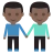 Men Holding Hands: Dark Skin Tone