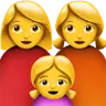 Family: Woman, Woman, Girl Emoji 👩‍👩‍👧 image - Apple style