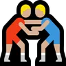 People Wrestling: Medium-Light Skin Tone Emoji 🤼🏼 image - Microsoft Windows 10 Segoe UI Emoji style