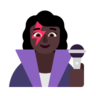 Woman Singer: Dark Skin Tone Emoji 👩🏿‍🎤 image - Microsoft Classic 2D style
