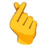 Hand With Index Finger And Thumb Crossed Emoji 🫰 image - Google Noto Color Animated style