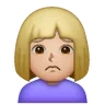 Woman Frowning: Medium-Light Skin Tone Emoji 🙍🏼‍♀️ image - Samsung style