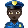 Woman Police Officer: Dark Skin Tone Emoji 👮🏿‍♀️ image - Apple style