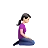 Woman Kneeling Facing Right: Light Skin Tone