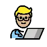 Man Technologist: Medium-Light Skin Tone Emoji 👨🏼‍💻 image - OpenMoji style