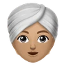 Person Wearing Turban: Medium-Light Skin Tone Emoji 👳🏼 image - Huawei Harmony OS style