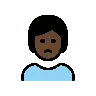 Person Frowning: Dark Skin Tone Emoji 🙍🏿 image - OpenMoji style