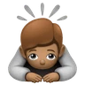 Person Bowing: Medium Skin Tone Emoji 🙇🏽 image - Huawei Harmony OS style
