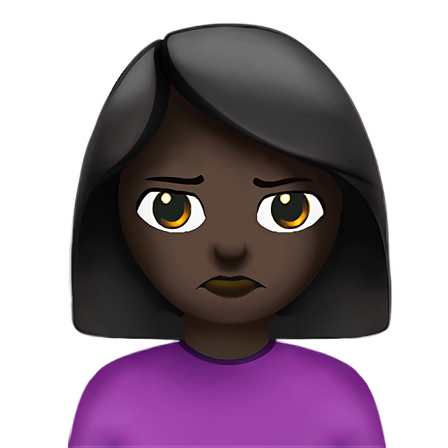Woman Pouting: Dark Skin Tone