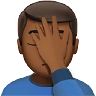 Man Facepalming: Medium-Dark Skin Tone Emoji 🤦🏾‍♂️ image - Apple style
