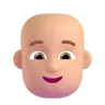 Person: Medium-Light Skin Tone, Bald Emoji 🧑🏼‍🦲 image - Microsoft 3D Fluent style
