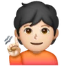 Deaf Person: Light Skin Tone Emoji 🧏🏻 image - Samsung style