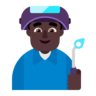 Man Factory Worker: Dark Skin Tone Emoji 👨🏿‍🏭 image - Microsoft Classic 2D style
