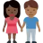 Woman And Man Holding Hands: Dark Skin Tone, Medium-Dark Skin Tone