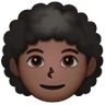 Person: Dark Skin Tone, Curly Hair Emoji 🧑🏿‍🦱 image - Samsung style