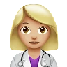 Woman Health Worker: Medium-Light Skin Tone Emoji 👩🏼‍⚕️ image - Apple style